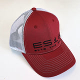 ES16 Cap Dieprood+wit mesh.
