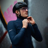 ES16 Langarmige Fietsfleece Supreme unisex. Donkerblauw.