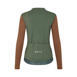ES16 Supreme Long Sleeve Jersey. Groen / Bruin