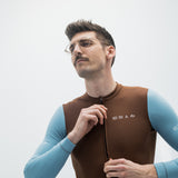 ES16 Supreme Long Sleeve Jersey. Bruin / Blauw