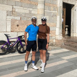 ES16 Fietsshirt Strepen. Lichtblauw