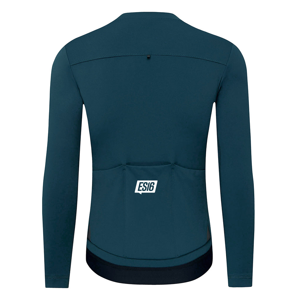 ES16 Thermal Fleece Cycling Jersey. Classic Blue