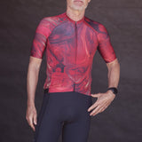 ES16 Razor Cycling Jersey - Marble Rosso