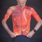 ES16 Razor Cycling Jersey - Marble Orange