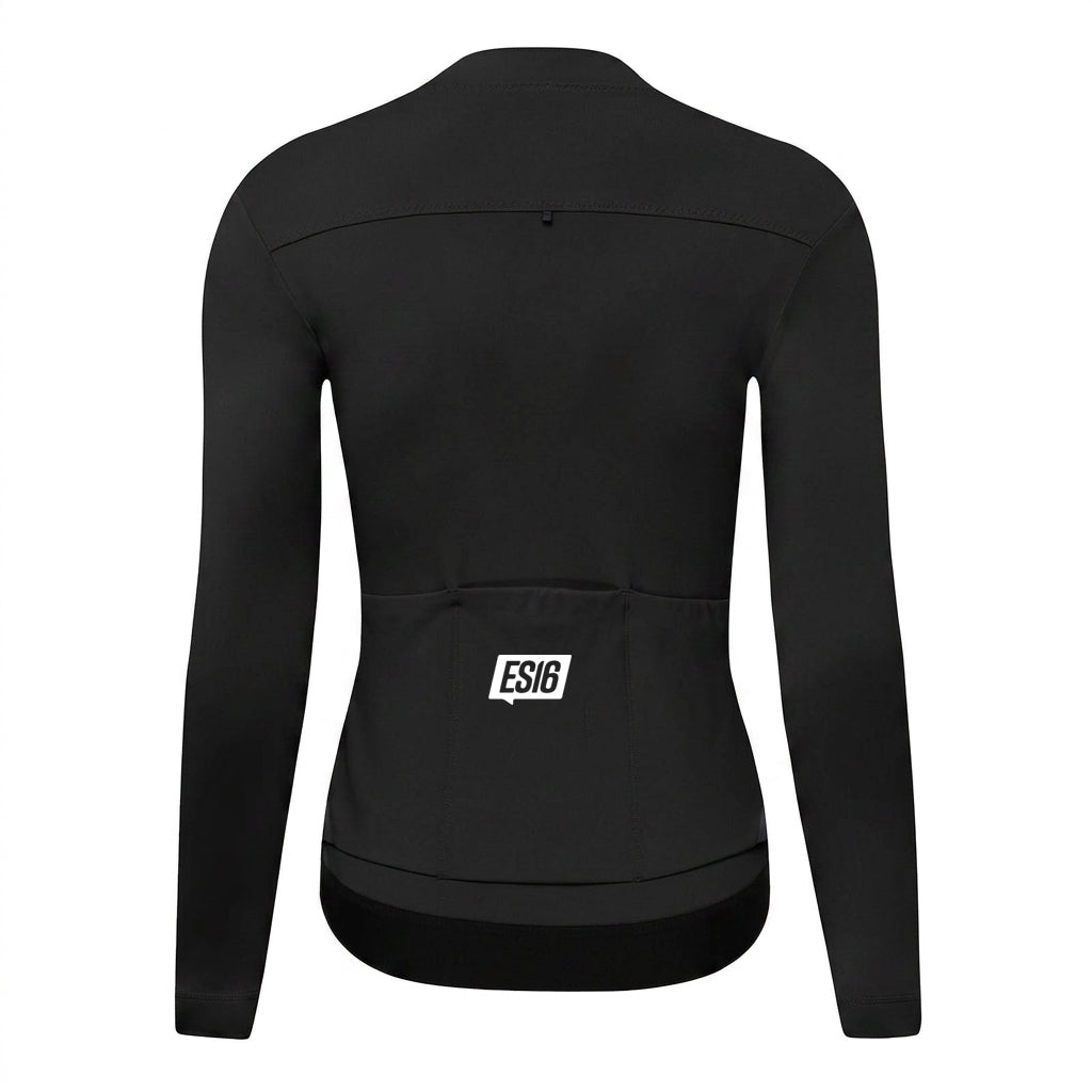 ES16 Thermal Fleece Cycling Jersey. Black