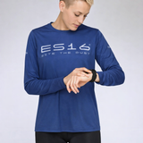 ES16 Running Shirt LS – Performance Merino Blend Blue