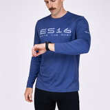 ES16 Running Shirt LS – Performance Merino Blend Blue